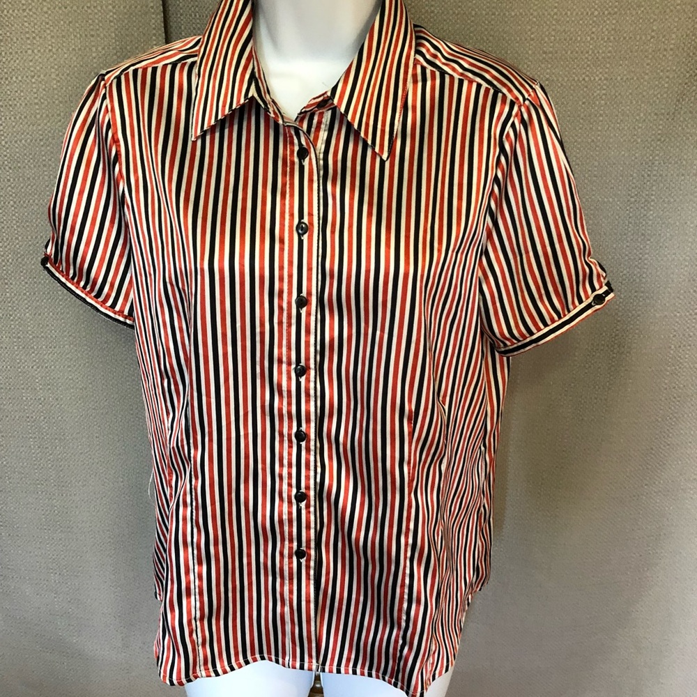 Casual striped, button down top